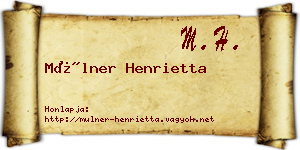 Mülner Henrietta névjegykártya