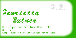 henrietta mulner business card